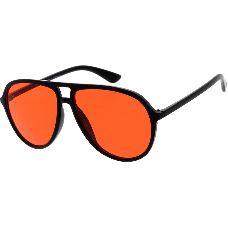 zeroUV Classic 80s Inspired Color Tinted Lens Retro Aviator Sunglasses D015 Sunglasses