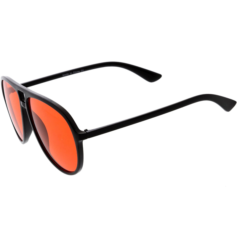 zeroUV Classic 80s Inspired Color Tinted Lens Retro Aviator Sunglasses D015 Sunglasses