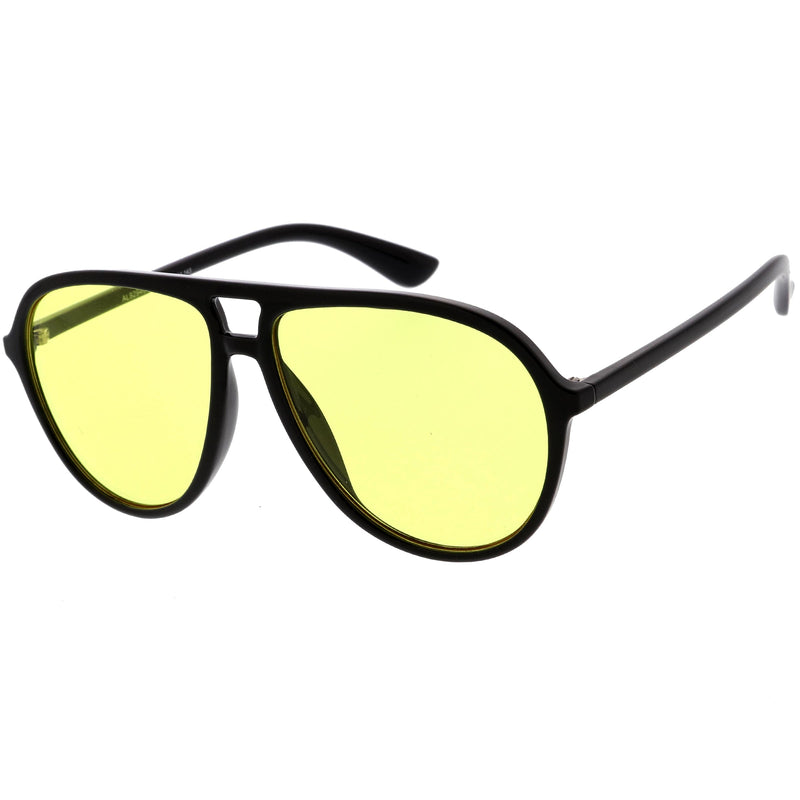 zeroUV Classic 80s Inspired Color Tinted Lens Retro Aviator Sunglasses D015 Sunglasses