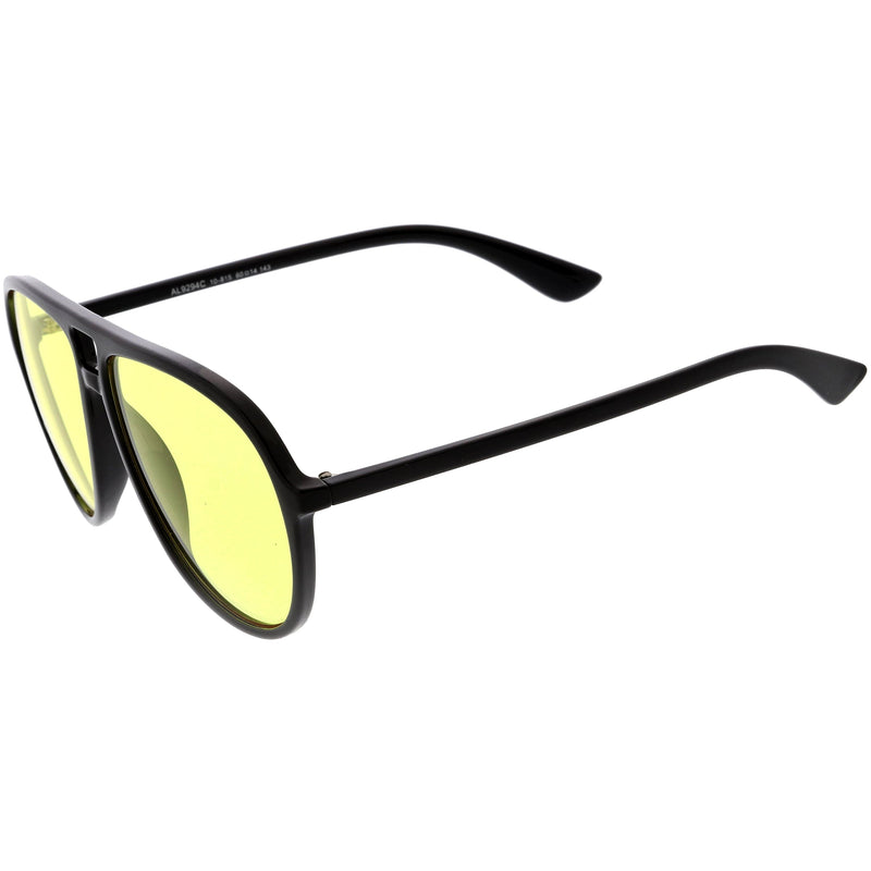 zeroUV Classic 80s Inspired Color Tinted Lens Retro Aviator Sunglasses D015 Sunglasses