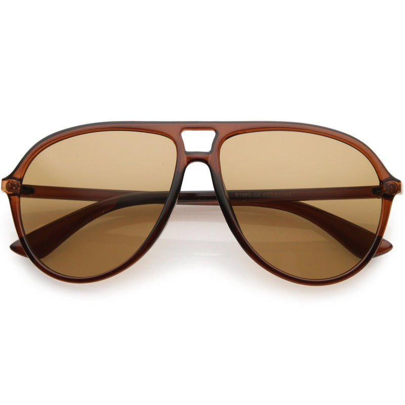 zeroUV Classic 80s Inspired Color Tinted Lens Retro Aviator Sunglasses D015 Sunglasses