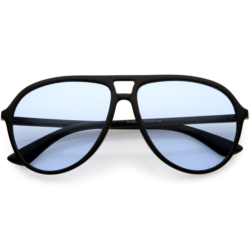 zeroUV Classic 80s Inspired Color Tinted Lens Retro Aviator Sunglasses D015 Sunglasses
