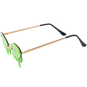 zeroUV Oozing Melting Effect Color Tinted Lens Oval Rimless Drip Sunglasses D072 Sunglasses