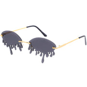 zeroUV Oozing Melting Effect Color Tinted Lens Oval Rimless Drip Sunglasses D072 Sunglasses