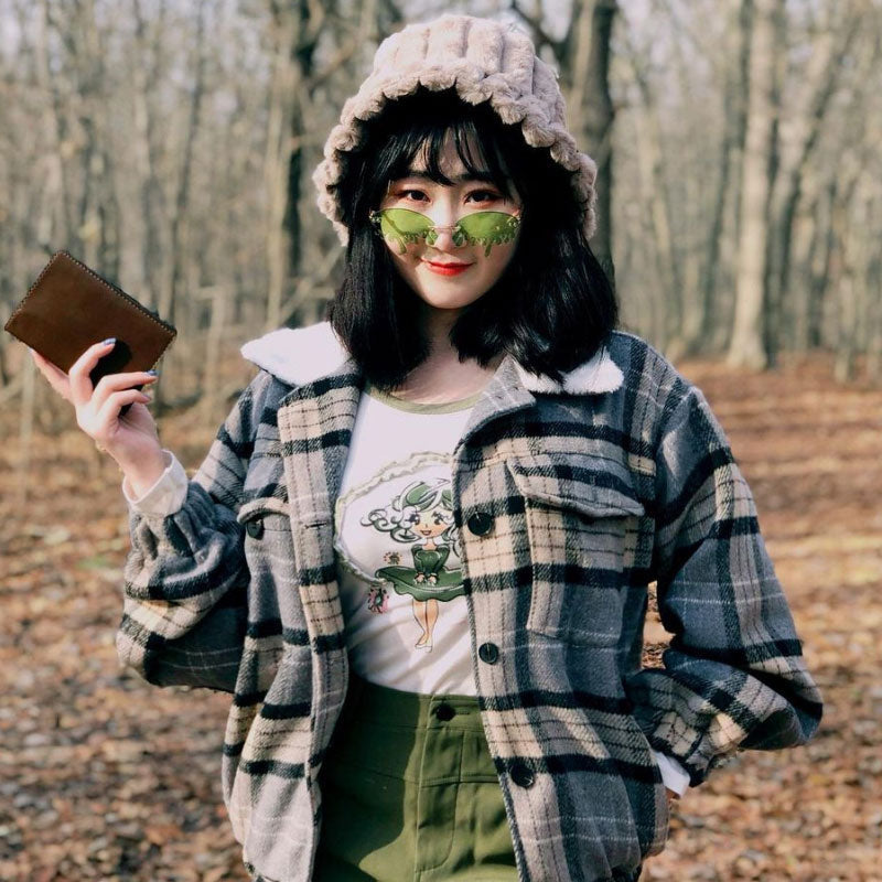 zeroUV Oozing Melting Effect Color Tinted Lens Oval Rimless Drip Sunglasses D072 Sunglasses