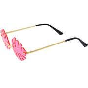 zeroUV Tropical Palm Leaf Shape Cut-Out Rimless Color Tinted Leaves Sunglasses D075 Sunglasses