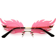 zeroUV Aesthetically Elegant Fire Bevelled Masquerade Detail Flame Shaped Sunglasses D076 Sunglasses