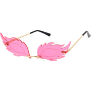 zeroUV Aesthetically Elegant Fire Bevelled Masquerade Detail Flame Shaped Sunglasses D076 Sunglasses