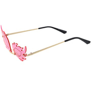 zeroUV Aesthetically Elegant Fire Bevelled Masquerade Detail Flame Shaped Sunglasses D076 Sunglasses