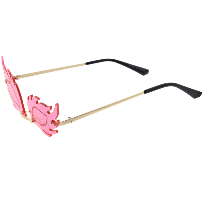 zeroUV Aesthetically Elegant Fire Bevelled Masquerade Detail Flame Shaped Sunglasses D076 Sunglasses