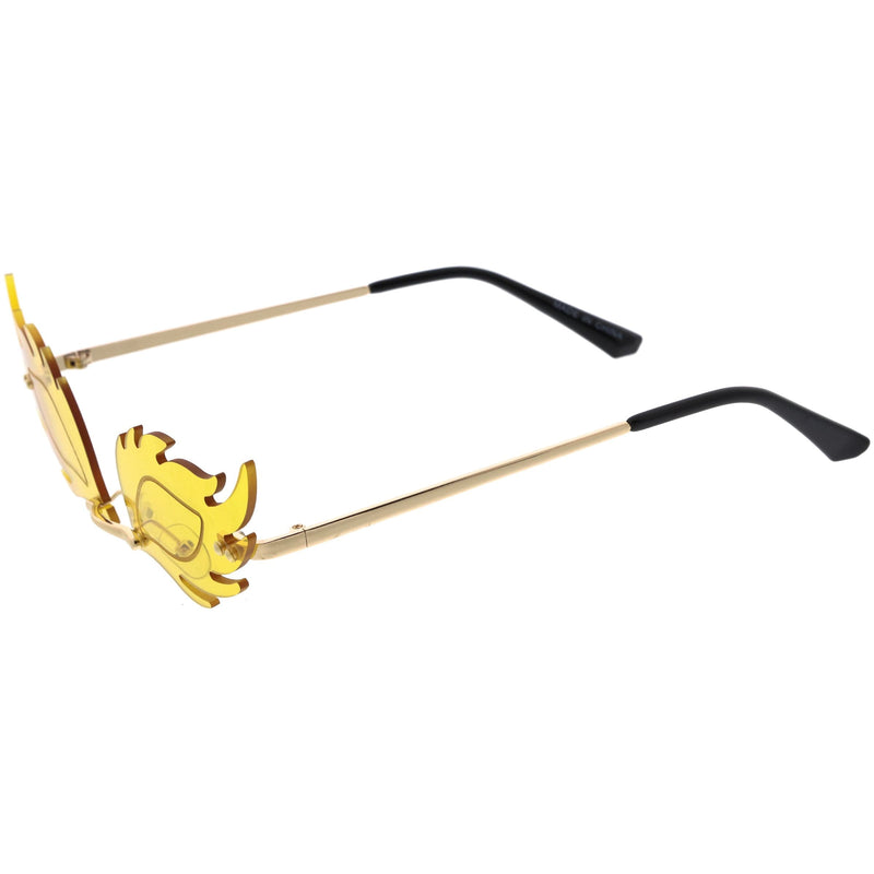 zeroUV Aesthetically Elegant Fire Bevelled Masquerade Detail Flame Shaped Sunglasses D076 Sunglasses