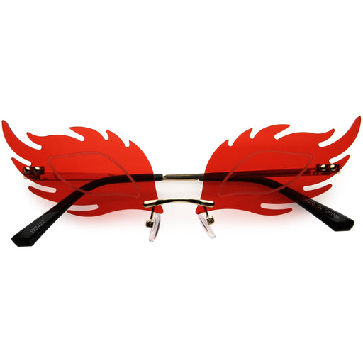 zeroUV Aesthetically Elegant Fire Bevelled Masquerade Detail Flame Shaped Sunglasses D076 Sunglasses