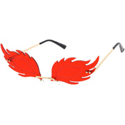 zeroUV Aesthetically Elegant Fire Bevelled Masquerade Detail Flame Shaped Sunglasses D076 Sunglasses