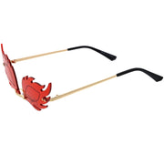 zeroUV Aesthetically Elegant Fire Bevelled Masquerade Detail Flame Shaped Sunglasses D076 Sunglasses