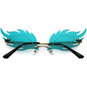 zeroUV Aesthetically Elegant Fire Bevelled Masquerade Detail Flame Shaped Sunglasses D076 Sunglasses