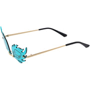 zeroUV Aesthetically Elegant Fire Bevelled Masquerade Detail Flame Shaped Sunglasses D076 Sunglasses