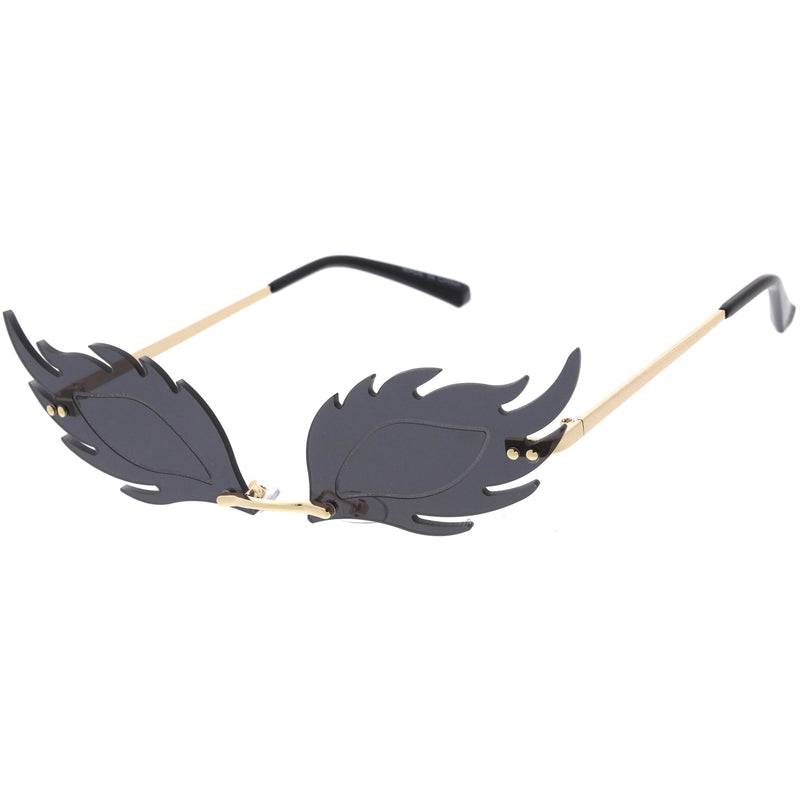 zeroUV Aesthetically Elegant Fire Bevelled Masquerade Detail Flame Shaped Sunglasses D076 Sunglasses