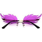zeroUV Aesthetically Elegant Fire Bevelled Masquerade Detail Flame Shaped Sunglasses D076 Sunglasses