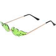 zeroUV Bold Fire Flaming Shape Color Tinted Lens Rimless Flames Sunglasses D080 Sunglasses