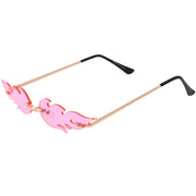 zeroUV Bold Fire Flaming Shape Color Tinted Lens Rimless Flames Sunglasses D080 Sunglasses