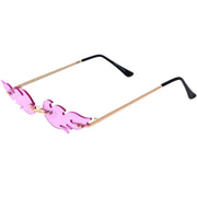 zeroUV Bold Fire Flaming Shape Color Tinted Lens Rimless Flames Sunglasses D080 Sunglasses