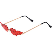 zeroUV Bold Fire Flaming Shape Color Tinted Lens Rimless Flames Sunglasses D080 Sunglasses