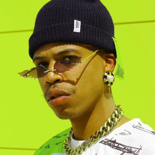 zeroUV Bold Fire Flaming Shape Color Tinted Lens Rimless Flames Sunglasses D080 Sunglasses