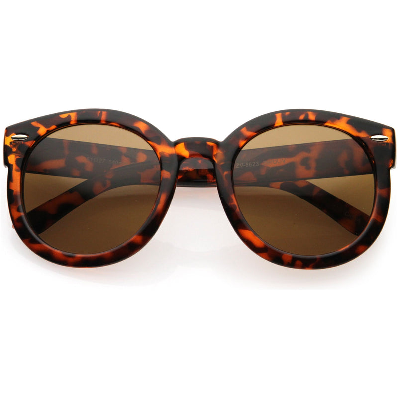 zeroUV Polarized Retro Inspired High Fashion Oversize Round Sunglasses D094 Sunglasses