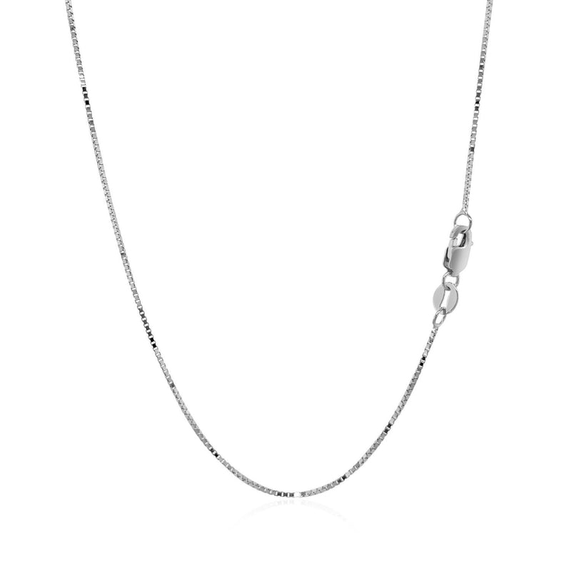 Bids.com 14k White Gold Classic Box Chain 0.7mm Necklaces