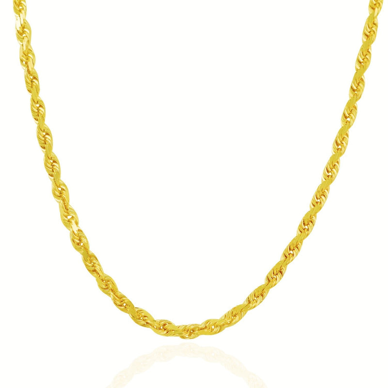 Bids.com 5.0mm 14k Yellow Gold Solid Diamond Cut Rope Chain Necklaces