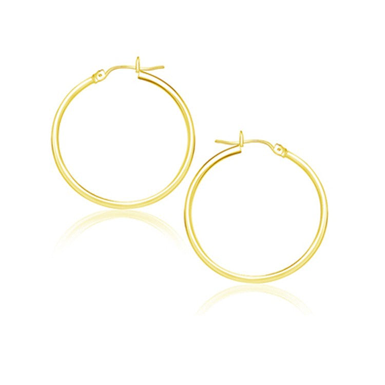 Bids.com 14k Yellow Gold Polished Hoop Earrings (25 mm) Earrings