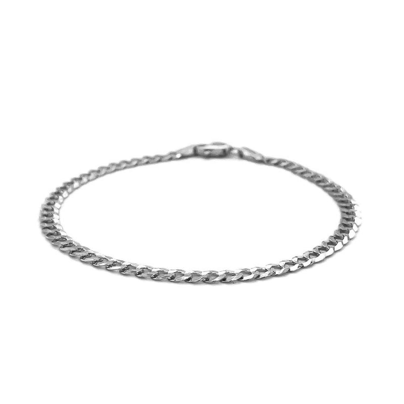 Bids.com 3.6mm 14k White Gold Solid Curb Bracelet Bracelets