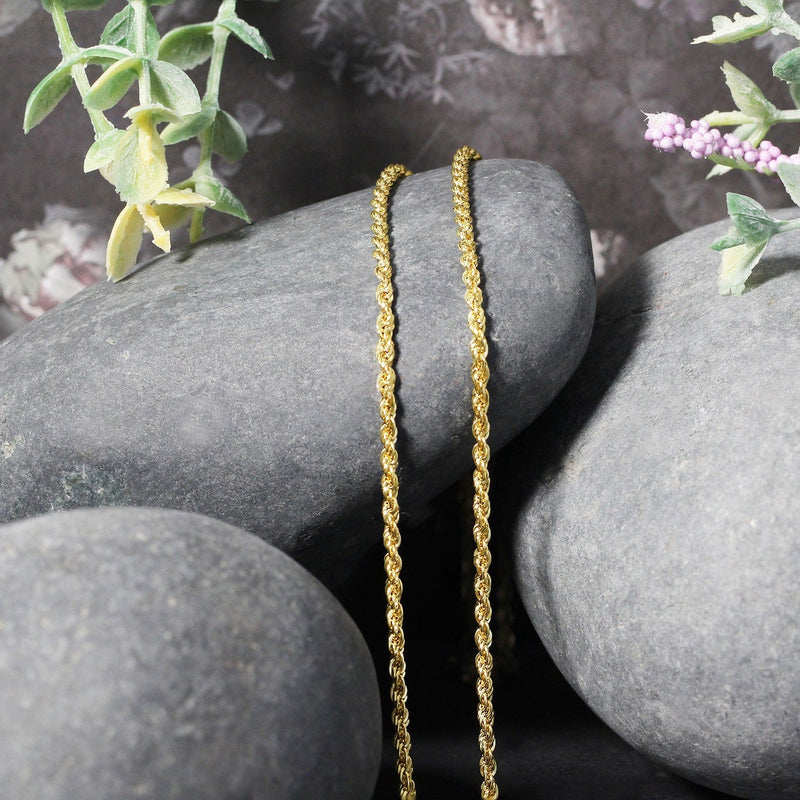 Bids.com 2.0mm 14k Yellow Gold Light Rope Chain Necklaces