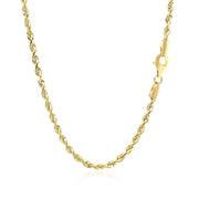 Bids.com 2.75mm 10k Yellow Gold Solid Diamond Cut Rope Chain Necklaces