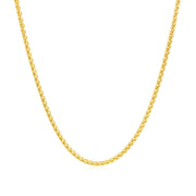 Bids.com 14k Yellow Gold Round Wheat Chain 1.5mm Necklaces