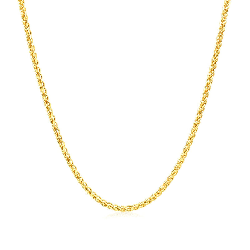 Bids.com 14k Yellow Gold Round Wheat Chain 1.5mm Necklaces