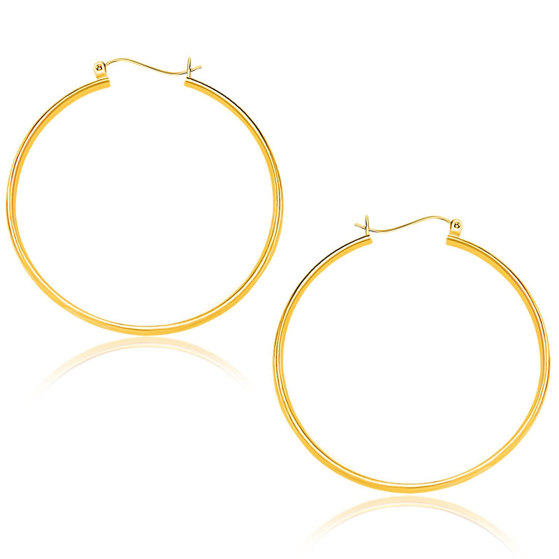Bids.com 14k Yellow Gold Polished Hoop Earrings (40mm) Earrings