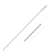 Bids.com 2.0mm 14k White Gold Solid Diamond Cut Rope Chain Necklaces