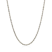 Bids.com 2.0mm 14k White Gold Solid Diamond Cut Rope Chain Necklaces