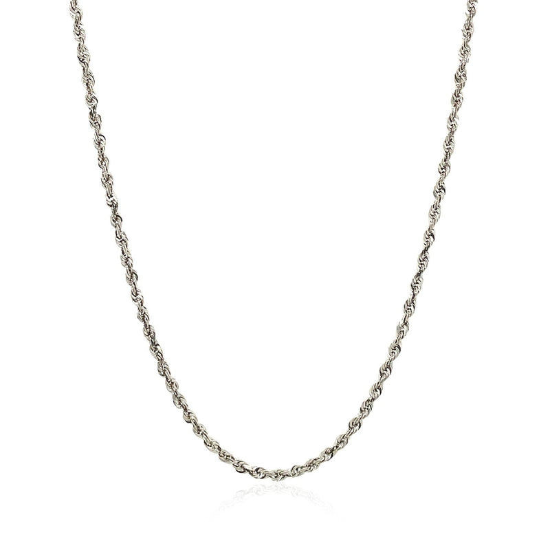 Bids.com 2.0mm 14k White Gold Solid Diamond Cut Rope Chain Necklaces