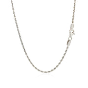 Bids.com 2.0mm 14k White Gold Solid Diamond Cut Rope Chain Necklaces