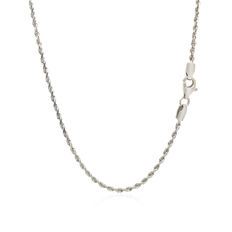 Bids.com 2.0mm 14k White Gold Solid Diamond Cut Rope Chain Necklaces