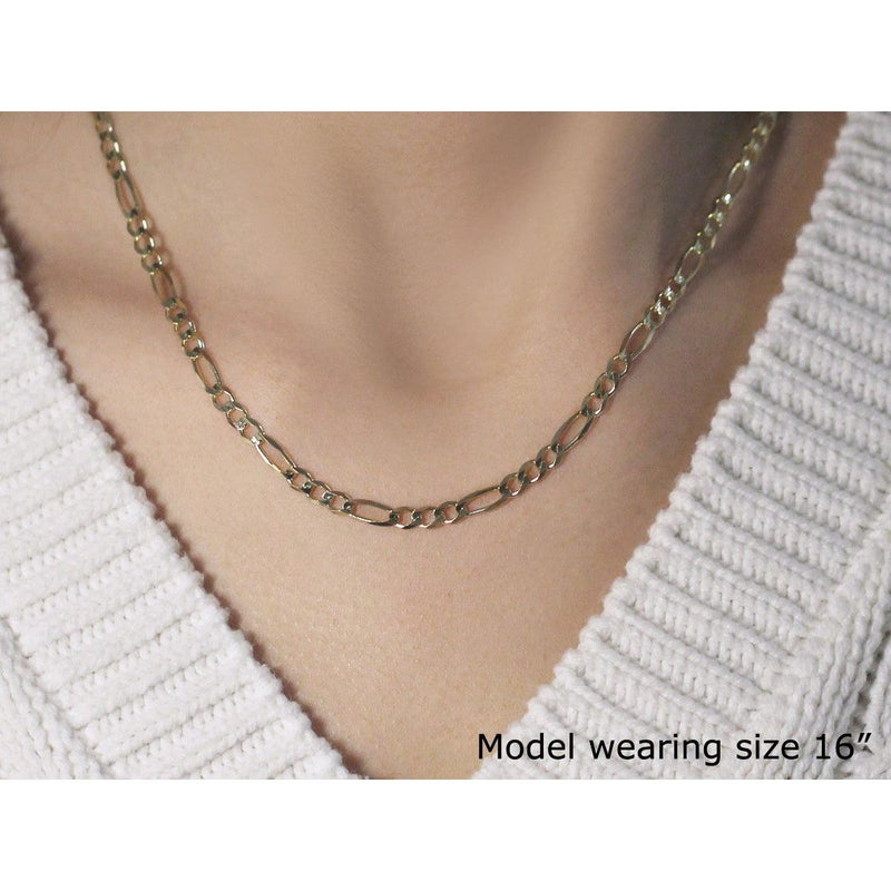 Bids.com 3.8mm 14k Yellow Gold Solid Figaro Chain Necklaces