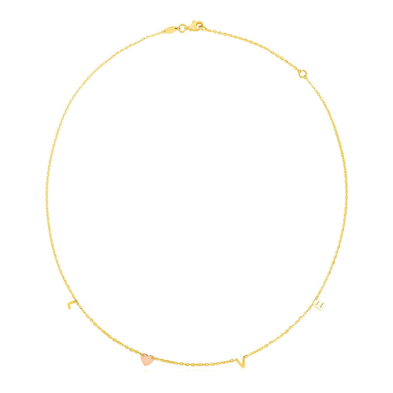 Bids.com 14k Two Tone Gold Love Necklace Necklaces