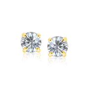 Bids.com 14k Yellow Gold 8.0mm Round CZ Stud Earrings Earrings