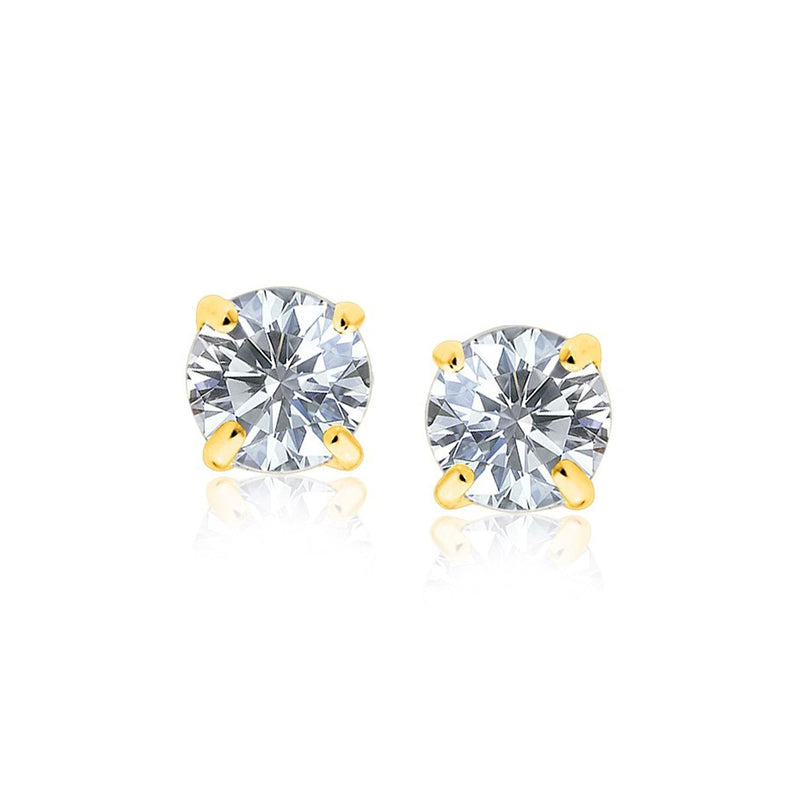Bids.com 14k Yellow Gold 8.0mm Round CZ Stud Earrings Earrings