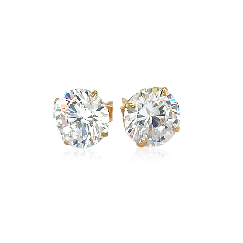 Bids.com 14k Yellow Gold 8.0mm Round CZ Stud Earrings Earrings