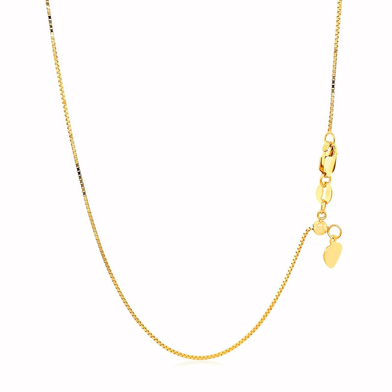 Bids.com 14k Yellow Gold Adjustable Box Chain 0.7mm Necklaces