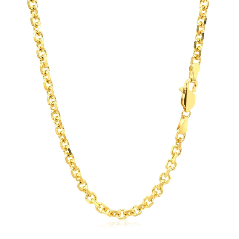 Bids.com 4.0mm 14k Yellow Gold Diamond Cut Cable Link Chain Necklaces
