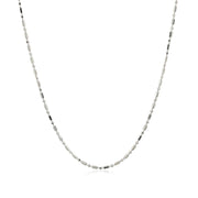 Bids.com 14k White Gold Diamond-Cut Alternating Bead Chain 1.2mm Necklaces